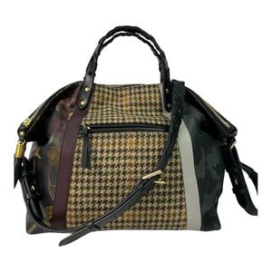Kempton & Co Dylan Woolblend Holdall in Black Peony, Camo and Harris Tweed